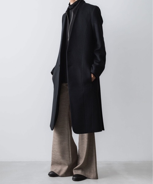 チェスターコート コート SINGLE CHARME NO-COLLAR COAT メンズの画像