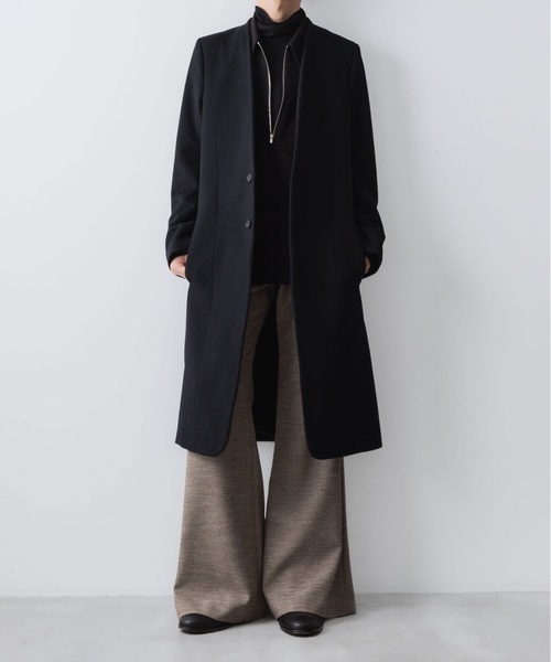 チェスターコート コート SINGLE CHARME NO-COLLAR COAT メンズの画像