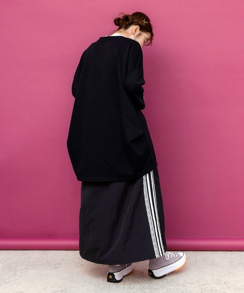 ScoLar（スカラー） スカート 153719：レース×ライン入りナイロン