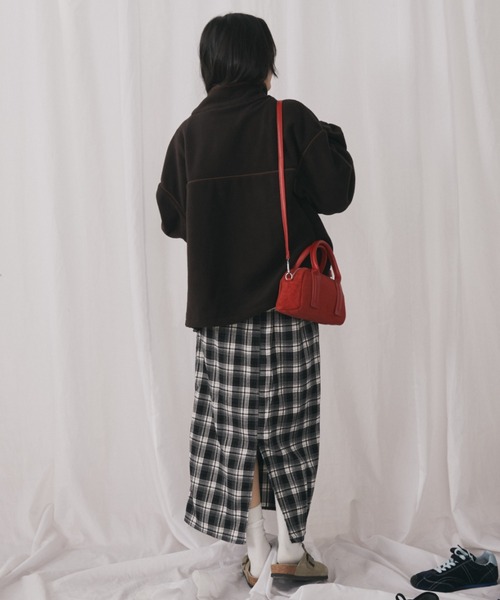 MERLOT（メルロー） スカート チェックスリットロングスカート
