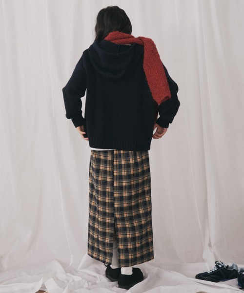 MERLOT(メルロー) スカート チェックスリットロングスカート MERLOT(メルロー) スカート チェックスリットロングスカート