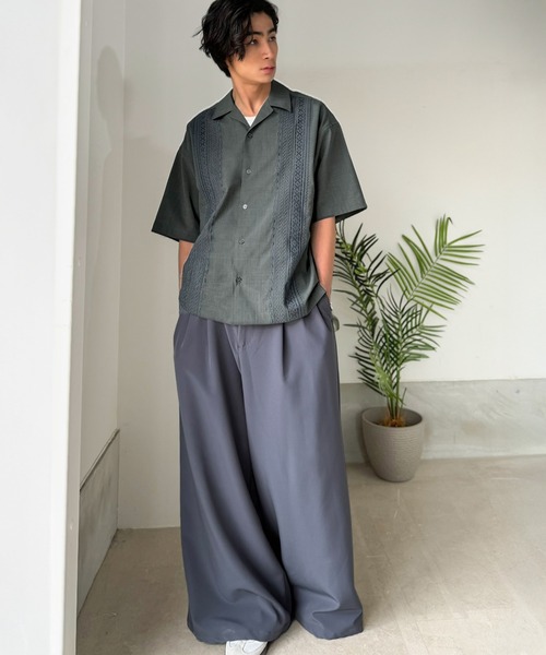 Java シャツ 半袖 「JaVaジャバコラボ」周りと差がつく総刺繍