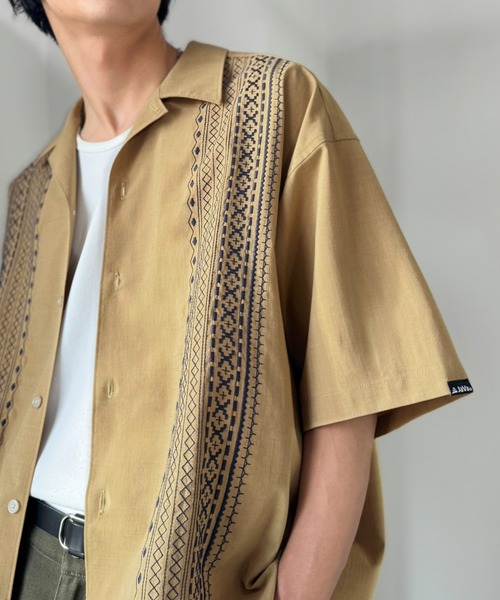 Java シャツ 半袖 「JaVaジャバコラボ」周りと差がつく総刺繍