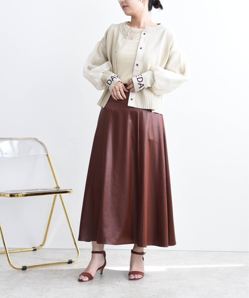 「Eimee Law」 ニットカーディガン 38 ライトベージュ レディース_画像3