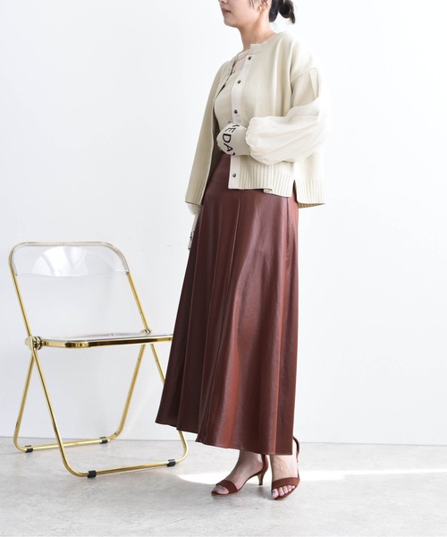 「Eimee Law」 ニットカーディガン 38 ライトベージュ レディース_画像4