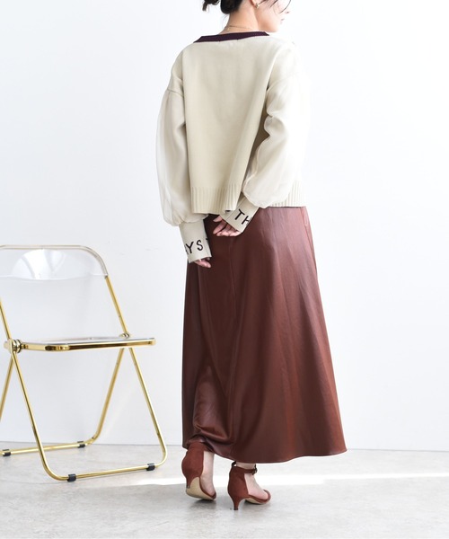 「Eimee Law」 ニットカーディガン 38 ライトベージュ レディース_画像6