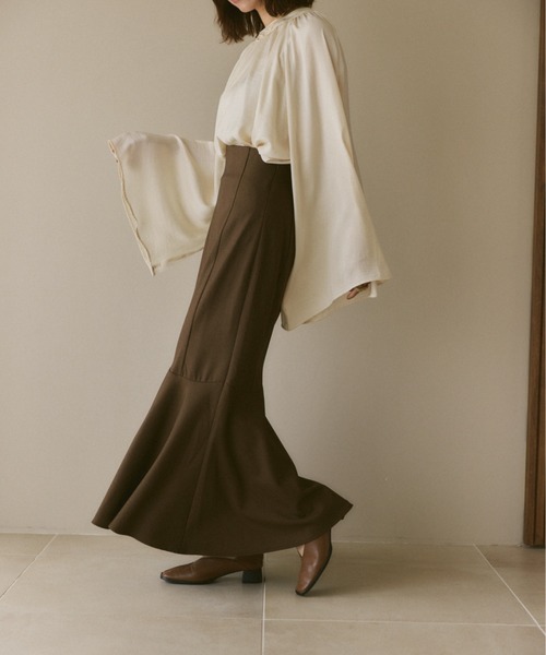 「moi tytto」 ロングスカート MEDIUM ブラック レディース_画像5