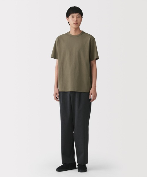 無印良品（MUJI） tシャツ 紳士 洗いざらし太番手クルーネック半袖T