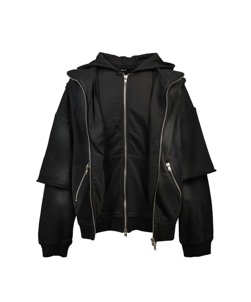 BREATH パーカー BLEACH LAYERED ZIP HOODIE メンズ レディース