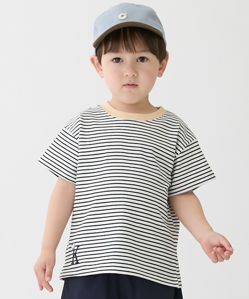 petit main tシャツ 「防汚」カラーボーダー半袖Tシャツ キッズ 子供服 