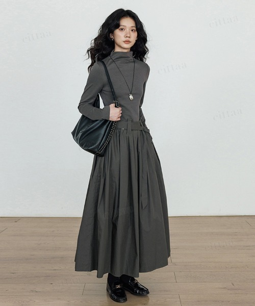 「Dalfwin」 ドッキングワンピース SMALL グレー レディースの画像
