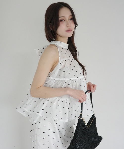 EIMY ISTOIRE（エイミーイストワール） CAMILLE DOT JACQUARD TOP