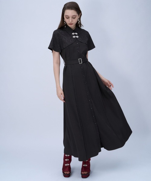 hare ジャガードチャイナボレロワンピース　黒　ブラック HARE（ハレ） ワンピース ジャガードチャイナボレロワンピース(HARE