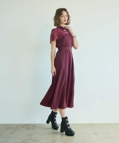 HARE ジャガードチャイナボレロワンピース HARE（ハレ） ワンピース 半袖 ジャガードチャイナボレロワンピース