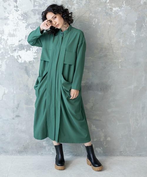 「OSMOSIS」 長袖ワンピース ONE SIZE ブラック レディース_画像2