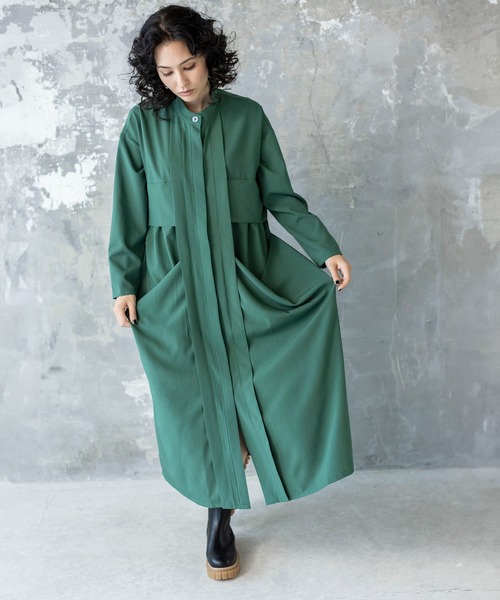 「OSMOSIS」 長袖ワンピース ONE SIZE ブラック レディース_画像3