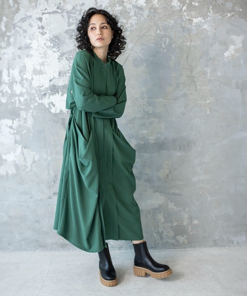 「OSMOSIS」 長袖ワンピース ONE SIZE ブラック レディース_画像6
