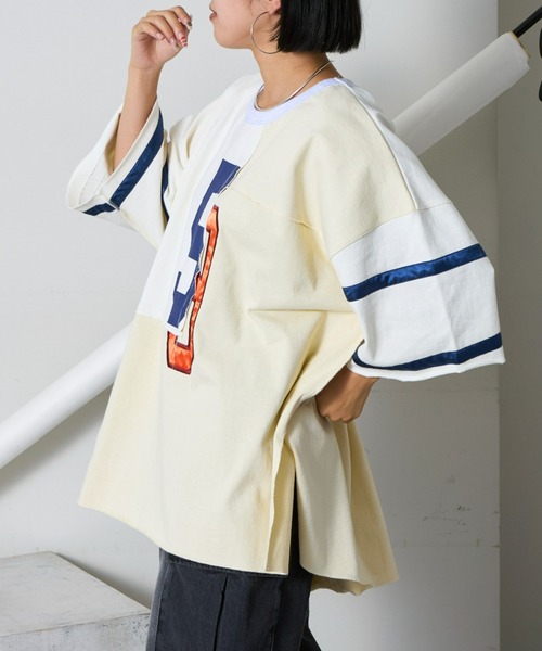 「etsinta」 半袖Tシャツ ONE SIZE オフホワイト レディース_画像5