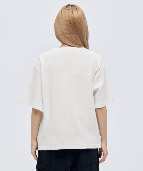 ヘンリーネック tシャツ シルバーボタンヘンリーネックサーマル