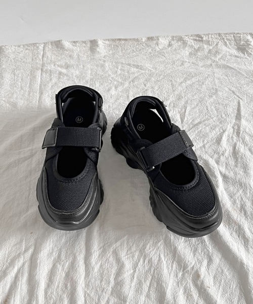 「Shoes in Closet」 フラットサンダル S ブラック×ホワイト レディース_画像5
