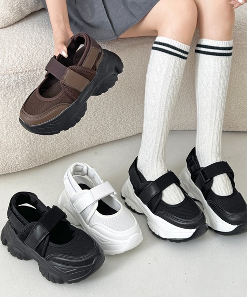 「Shoes in Closet」 フラットサンダル S ブラック×ホワイト レディース_画像8
