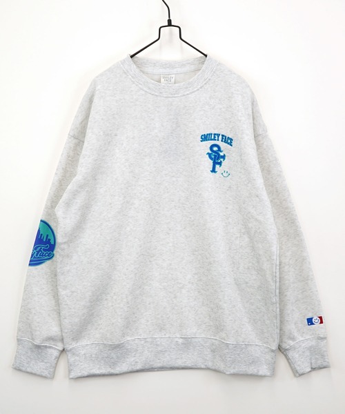 「SMILEY FACE」 長袖Tシャツ L ネイビー メンズ_画像2