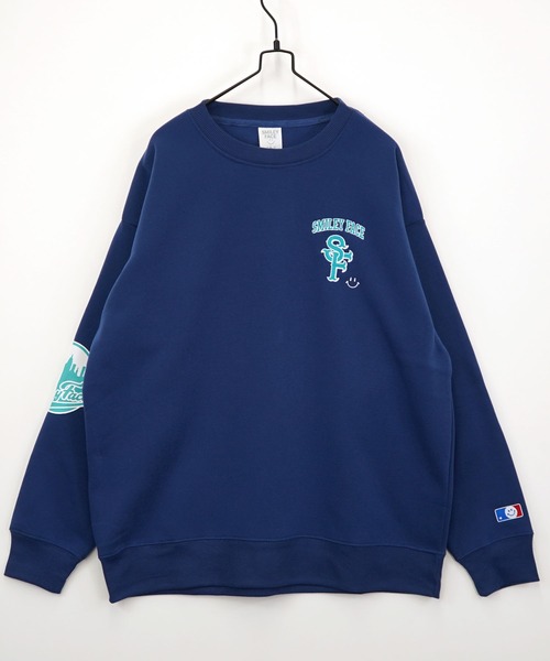 「SMILEY FACE」 長袖Tシャツ L ネイビー メンズ_画像6