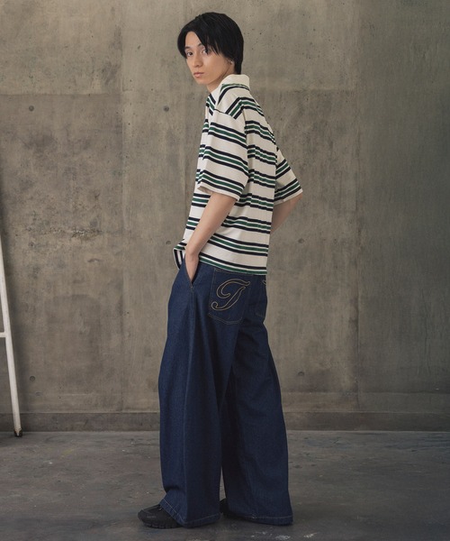 NBB WEEKEND ポロシャツ　ボーダー ポロシャツ 半袖 折り返しボーダーポロシャツ / TURNED BORDER POLO