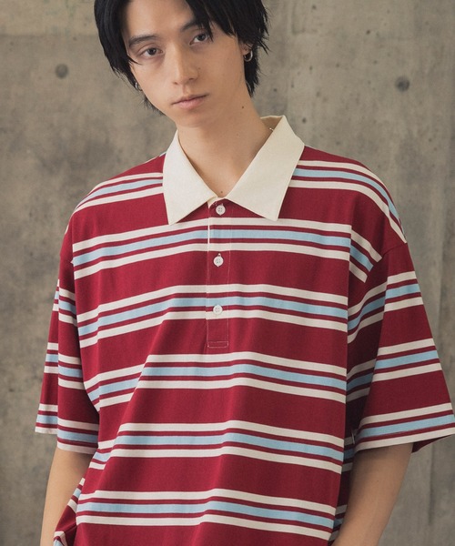 NBB WEEKEND ポロシャツ　ボーダー ポロシャツ 半袖 折り返しボーダーポロシャツ / TURNED BORDER POLO