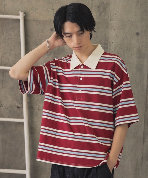 NBB WEEKEND ポロシャツ　ボーダー ポロシャツ 半袖 折り返しボーダーポロシャツ / TURNED BORDER POLO
