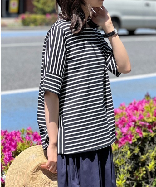 「MB mint breeze」 7分袖カットソー 5L オフホワイト レディース_画像8