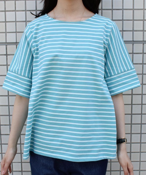 「MB mint breeze」 7分袖カットソー 5L オフホワイト レディース_画像9