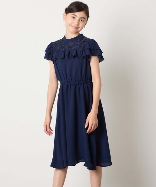 「a.v.v」 「KIDS」半袖ワンピース 150 ネイビー キッズ_画像2