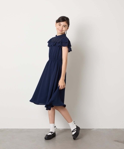 「a.v.v」 「KIDS」半袖ワンピース 150 ネイビー キッズ_画像6
