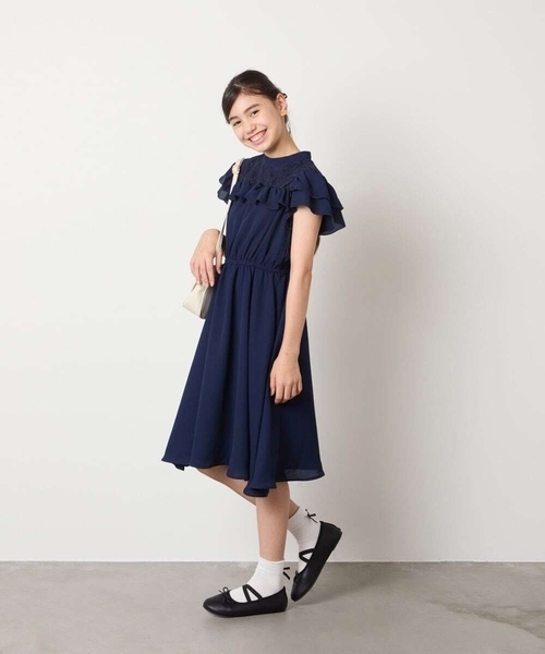 「a.v.v」 「KIDS」半袖ワンピース 150 ネイビー キッズ_画像8