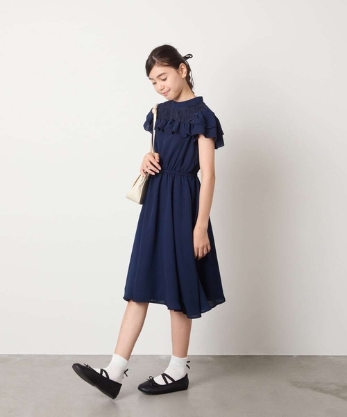 「a.v.v」 「KIDS」半袖ワンピース 150 ネイビー キッズ_画像9