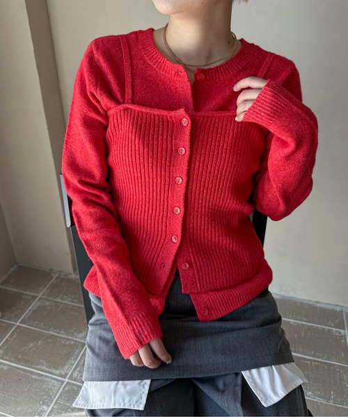 「PILIT」 ニットアンサンブル MEDIUM ブラウン レディース_画像3