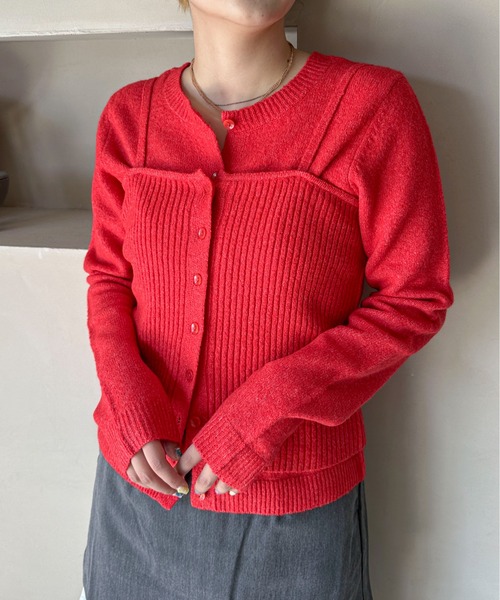「PILIT」 ニットアンサンブル MEDIUM ブラウン レディース_画像4