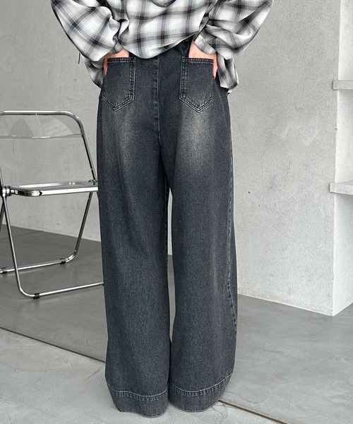 「GeeRA」 デニムパンツ X-LARGE サックスブルー レディース_画像3