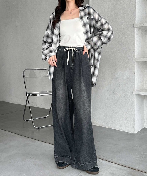「GeeRA」 デニムパンツ X-LARGE サックスブルー レディース_画像5