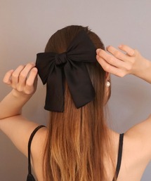 CEMO NEMO ヘアクリップ サテン ロングリボン バレッタ