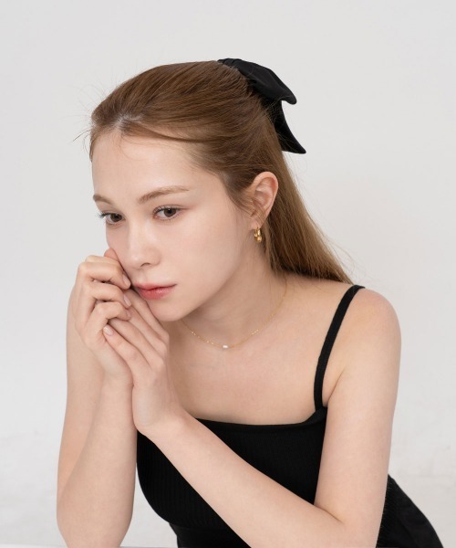 CEMO NEMO（セモネモ） ヘアクリップ サテン ロングリボン バレッタ