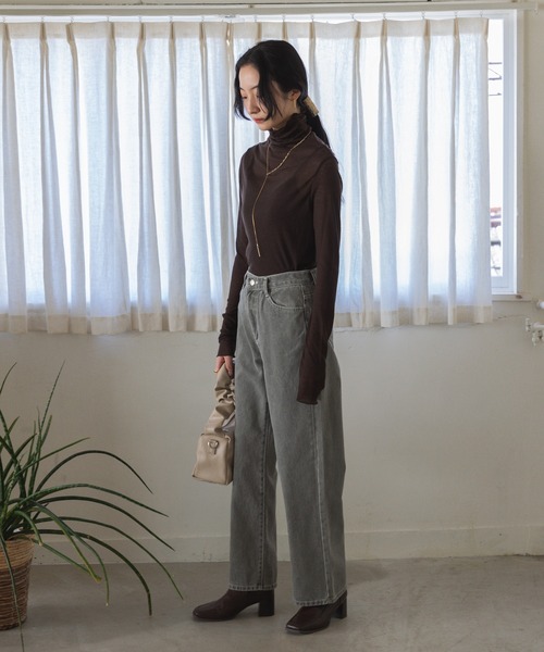 ☆関税込☆WHO.AU★レディース・ストレート・ ジーンズ★正規品 ジーンズ デニム デニムパンツ ストレートカラーデニムパンツ