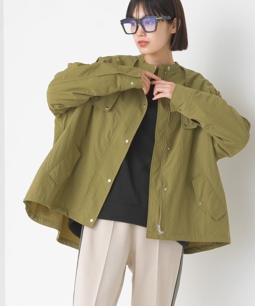 OMNES オムネス 撥水加工ナイロンAライン ブルゾン 新品 タグ付き OMNES（ファッション） ブルゾン アウター 撥水加工ナイロン裾