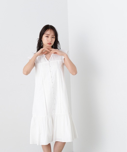 ワンピース ◇レースヅカイコットンミニワンピース JILL by 100% ポリエステル