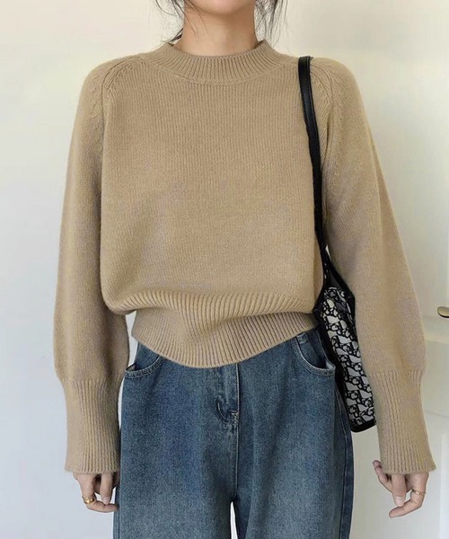 NinaetLina（ニナエリナ） ニット セーター モックネックミドルゲージ