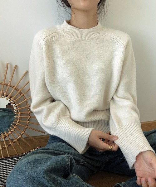 minnyさま専用【未使用】NKNIT ベージュ ニットセーター ※1/8発送 ゆるめキーネックセーター ウィメンズ(M ベージュ): トップス｜Right