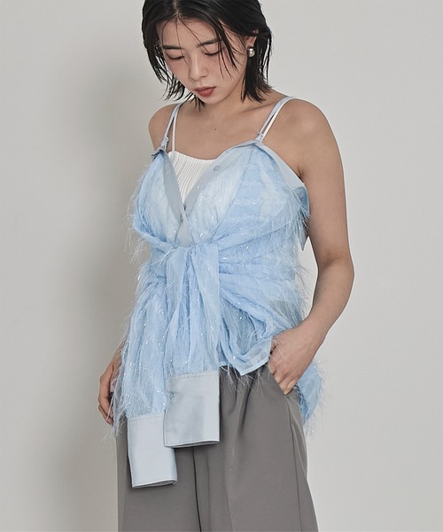 ブラウス シャツ caty bustier レディース Re:EDIT ブラウス シャツ 「華奢見えが叶う」2WAY無地or
