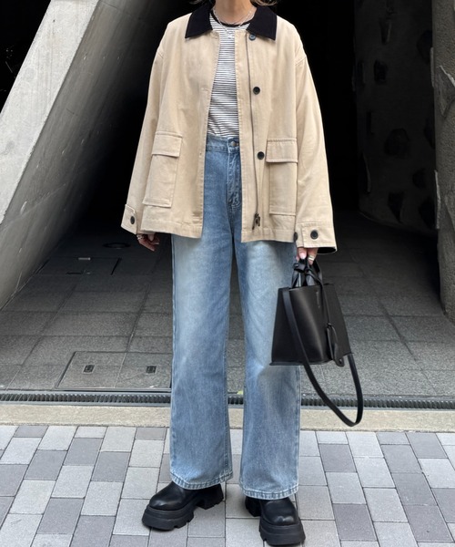 I-SOOK（アイスー） tシャツ マイクロボーダーリブトップス(chiica