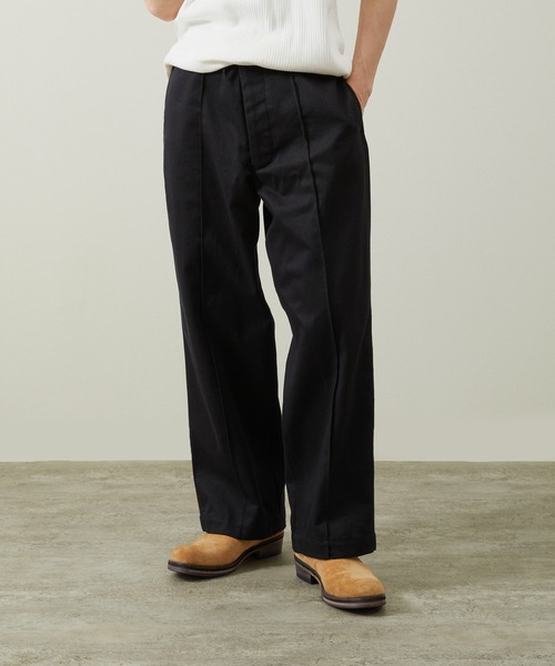 And A チノパン アンドエー / PIN TUCK DRILL WIDE CHINO PANTS